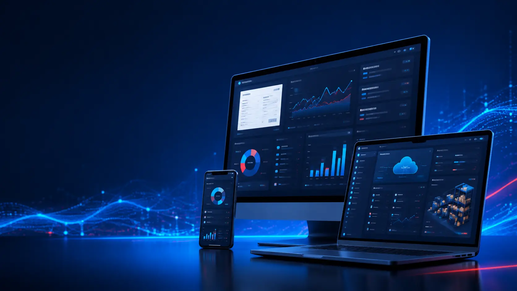 Visual conceptual de soluciones empresariales de Digitec Microsystems